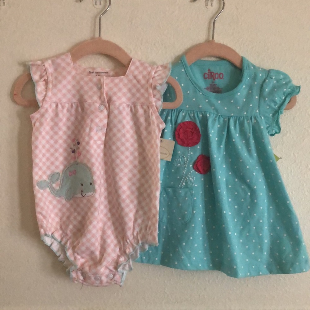 Brand new pink and blue baby outfits